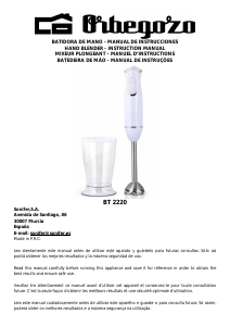 Mode d’emploi Orbegozo BT 2220 Mixeur plongeant