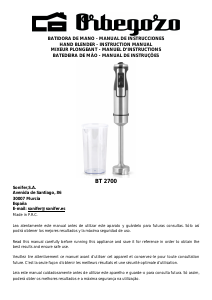 Bruksanvisning Orbegozo BT 2700 Stavmixer