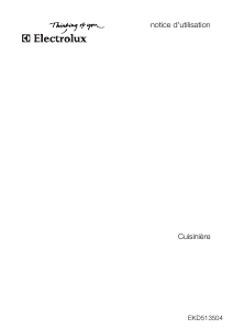 Mode d’emploi Electrolux EKD513504W Cuisinière