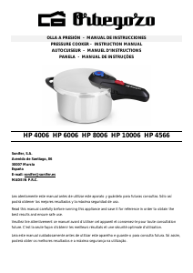 Manual Orbegozo HP 6006 Panela pressão