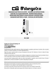 Manual Orbegozo RH 1500 Aquecedor