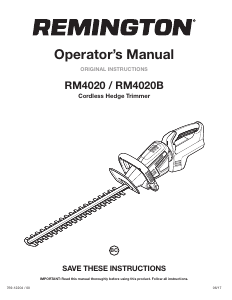 Handleiding Remington RM4020 Heggenschaar