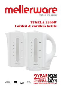 Bruksanvisning Mellerware 21203WH Tugela Vattenkokare