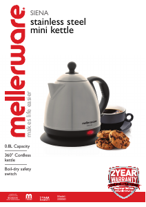 Bruksanvisning Mellerware 22005D Siena Vattenkokare