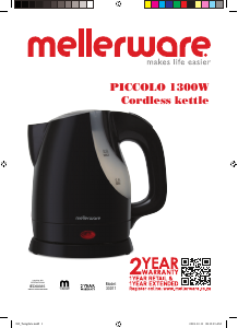 Bruksanvisning Mellerware 33011 Piccolo Vattenkokare