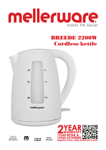 Bruksanvisning Mellerware 22600BK Breede Vattenkokare