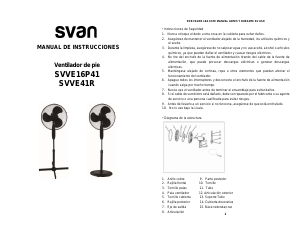 Manual de uso Svan SVVE41R Ventilador