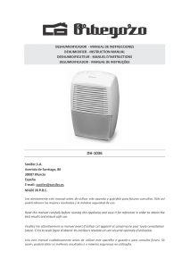 Manual Orbegozo DH 1036 Dehumidifier