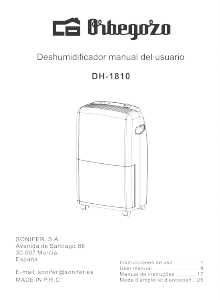 Manual Orbegozo DH 1810 Dehumidifier