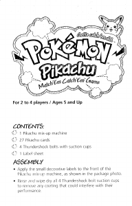 Bruksanvisning MB Pokémon Pikachu MatchEm CatchEm