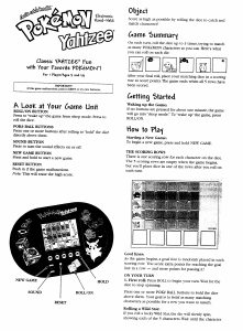 Handleiding MB Pokémon Yahtzee