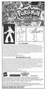 Manual de uso Hasbro Pokémon Advanced Blaziken