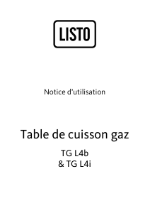 Mode d’emploi Listo TG L4i Table de cuisson