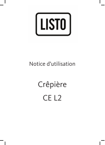 Mode d’emploi Listo CE L2 Crêpière