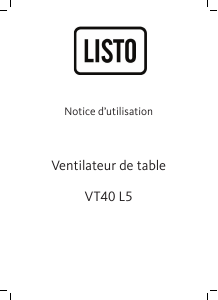 Mode d’emploi Listo VT40 L5 Ventilateur