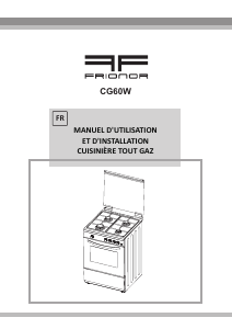 Mode d’emploi Frionor CG60W Cuisinière