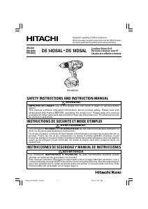 Manual Hitachi DS 14DSAL Drill-Driver