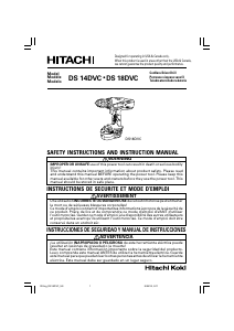 Mode d’emploi Hitachi DS 14DVC Perceuse visseuse