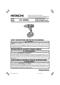 Bruksanvisning Hitachi DS 18DBEL Borrskruvdragare