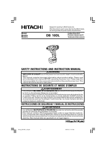 Bruksanvisning Hitachi DB 10DL Borrskruvdragare