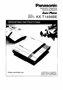 Manual Panasonic KX-T1456BE Answering Machine