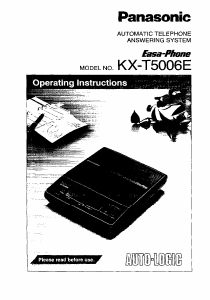 Manual Panasonic KX-T5006E Answering Machine