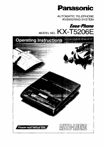 Manual Panasonic KX-T5206E Answering Machine