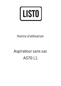Mode d’emploi Listo AS70 L1 Aspirateur