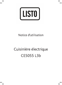 Mode d’emploi Listo CE5055 L3b Cuisinière