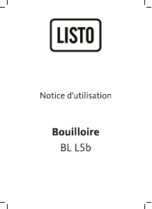 Mode d’emploi Listo BL L5b Bouilloire