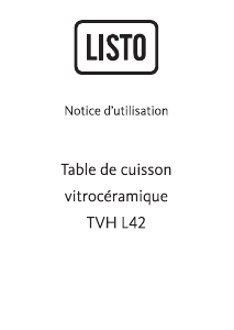 Mode d’emploi Listo TVH L42 Table de cuisson