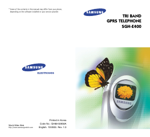 Bruksanvisning Samsung SGH-E400 Mobiltelefon