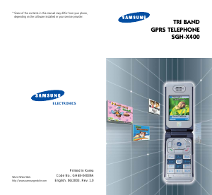 Bruksanvisning Samsung SGH-X400 Mobiltelefon