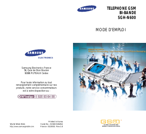 Mode d’emploi Samsung SGH-N600 Téléphone portable