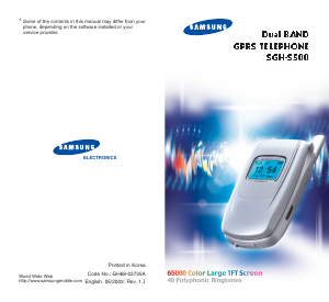 Bruksanvisning Samsung SGH-S500 Mobiltelefon