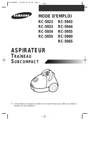 Mode d’emploi Samsung RC-5955 Aspirateur