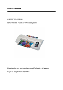 Mode d’emploi Royal Sovereign NPH-900N Plastifieuse