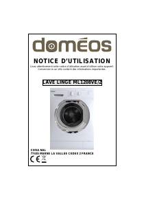 Mode d’emploi Doméos ML1208VE/2 Lave-linge