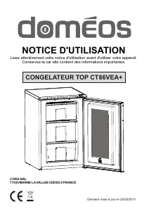 Mode d’emploi Doméos CT86VEA+ Congélateur