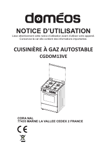 Mode d’emploi Doméos CGDOM13VE Cuisinière