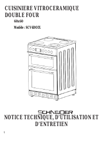 Mode d’emploi Schneider SCV6DOIX Cuisinière