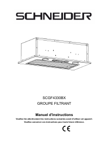 Mode d’emploi Schneider SCGF4330BX Hotte aspirante
