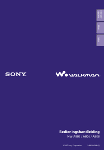 Handleiding Sony NW-A806 Walkman Mp3 speler