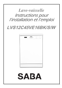 Mode d’emploi SABA LVS12C45VE16BK Lave-vaisselle