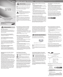 Bruksanvisning Samsung GT-S3110 Mobiltelefon