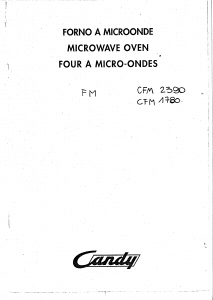 Manuale Candy CFM 1780 Microonde