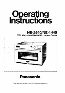 Bruksanvisning Panasonic NE-1780 Mikrovågsugn