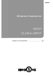 Mode d’emploi High One CS 230 A+ W701T Réfrigérateur combiné