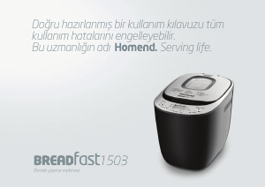 Kullanım kılavuzu Homend Breadfast 1503 Ekmek yapma makinesi