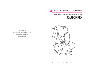 Handleiding X-Adventure Quickfix Autostoeltje